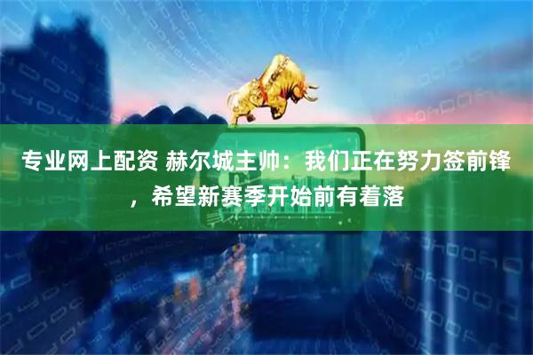 专业网上配资 赫尔城主帅：我们正在努力签前锋，希望新赛季开始前有着落